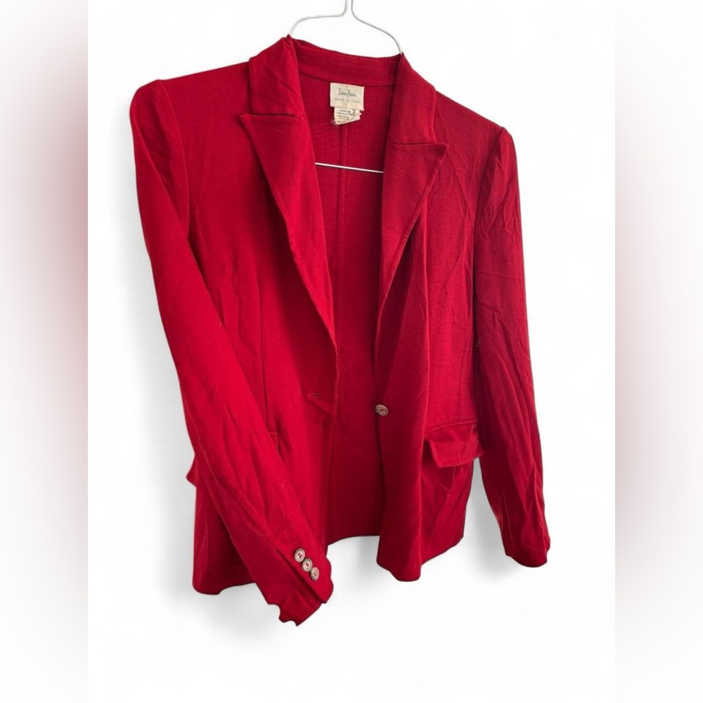 Vintage Neiman Marcus Wool Bold Red Blazer Sz 2